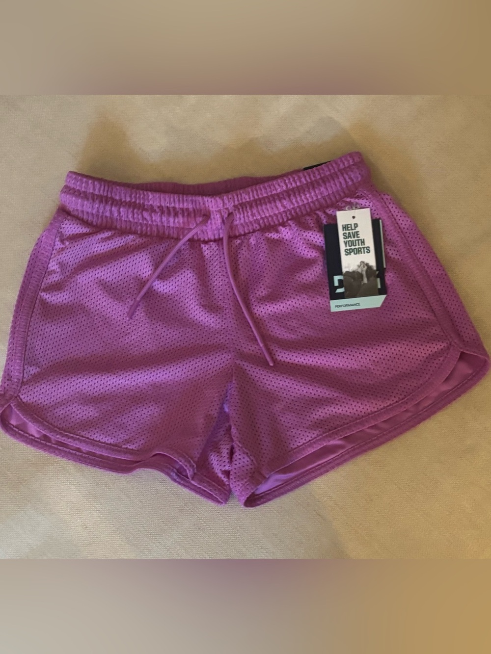 DSG Girls Stride Run Short Medium (10-12) Lilac Fields Pink Mesh Running Shorts